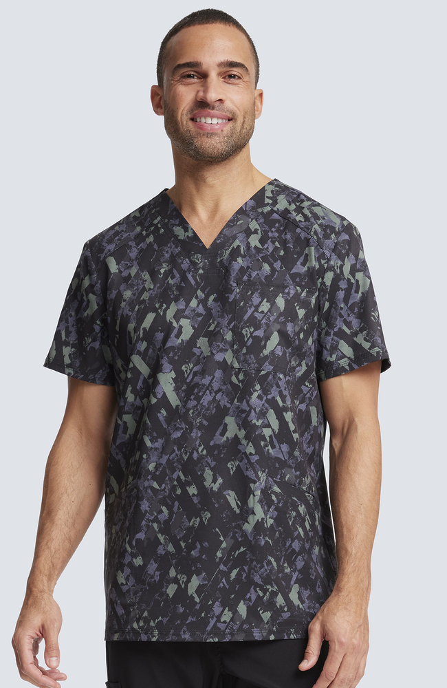 Clearance Infinity Men's Crosstown Texture Print Scrub Top | Infinity ...