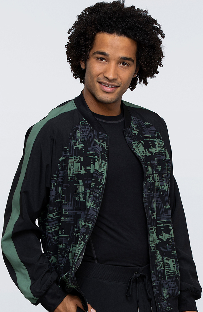 Clearance Infinity by Cherokee Men's Zip Front Abstract Print