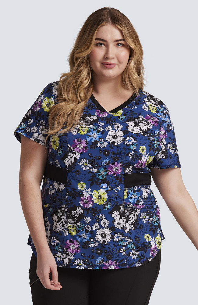 Women's Bloom Me Up Print Scrub Top